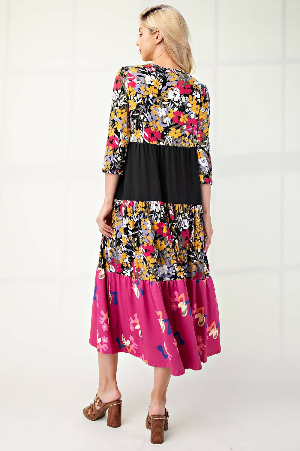 Floral Tiered Midi Dress
