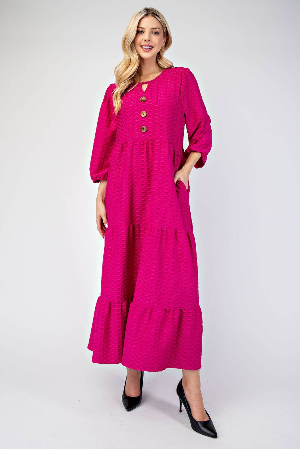 Plus Size Honeycomb Tiered Maxi Dress Cupcake Zoo Fashion Plus Size Honeycomb Tiered Maxi Dress Cupcake Zoo Fashion
