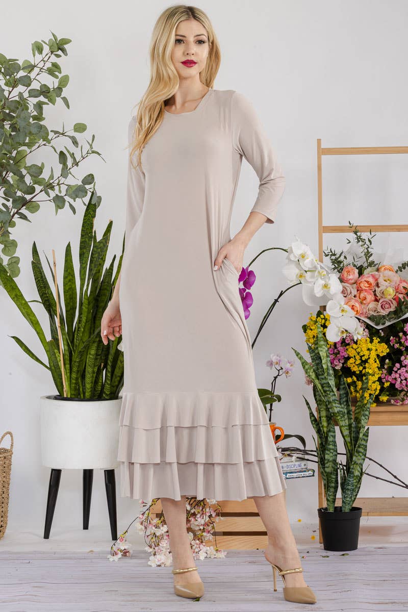Plus-Size Ruffled Layering Dress