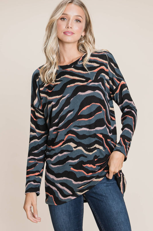 Relaxed Fit Animal Print Tunic