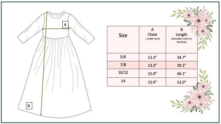 Girls' Blush Pink Cherry Blossom Long-Sleeve Maxi Dress