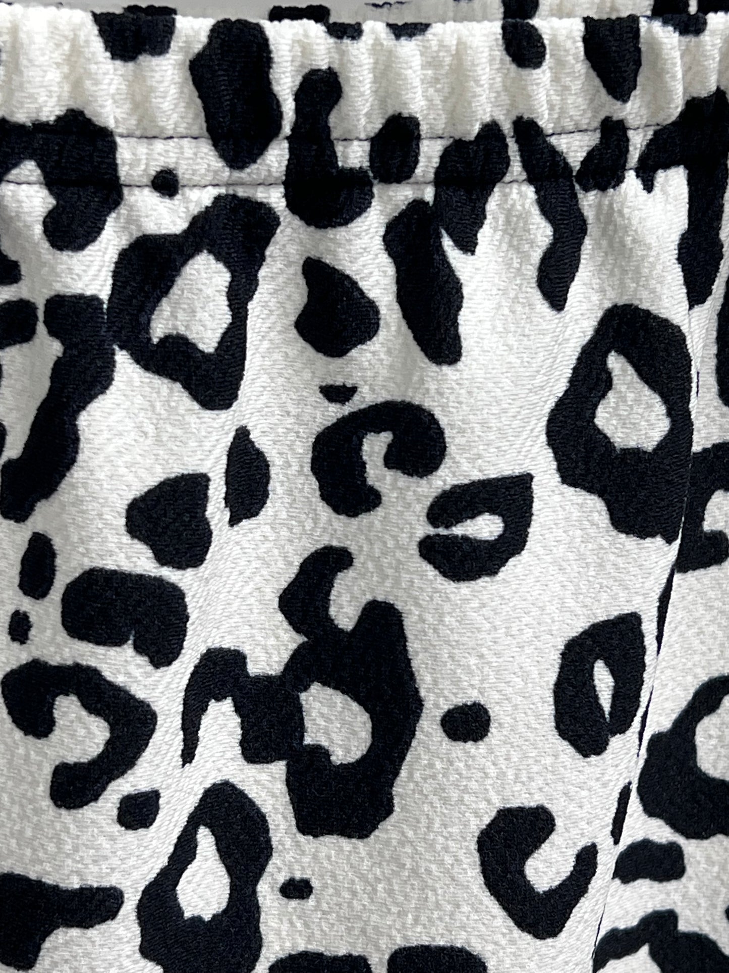 Girls' Black and White Leopard Midi Skirt