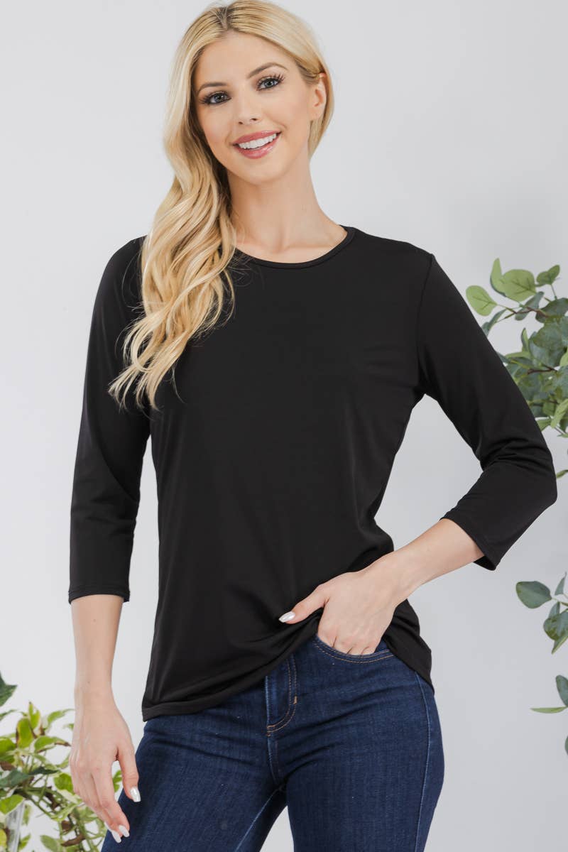 Layering Top 3/4 Sleeve