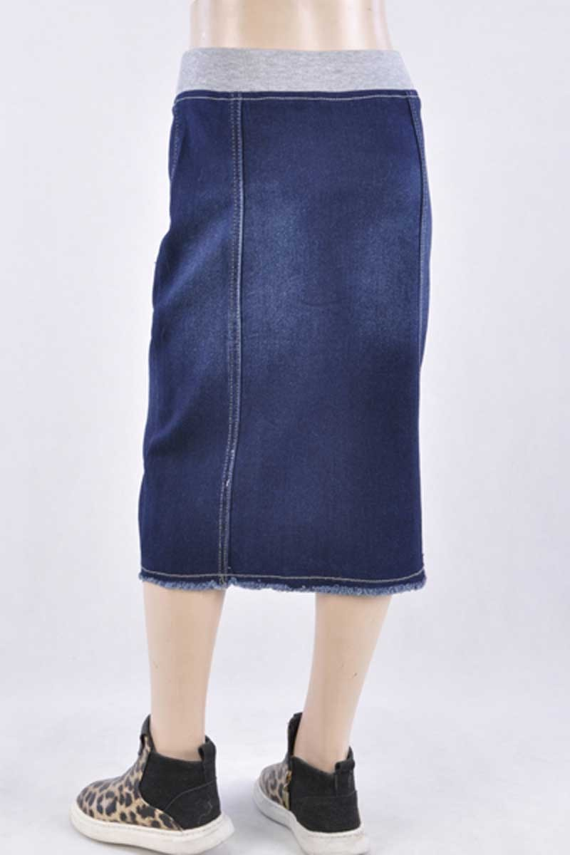 Girls' Midi Denim Skirt