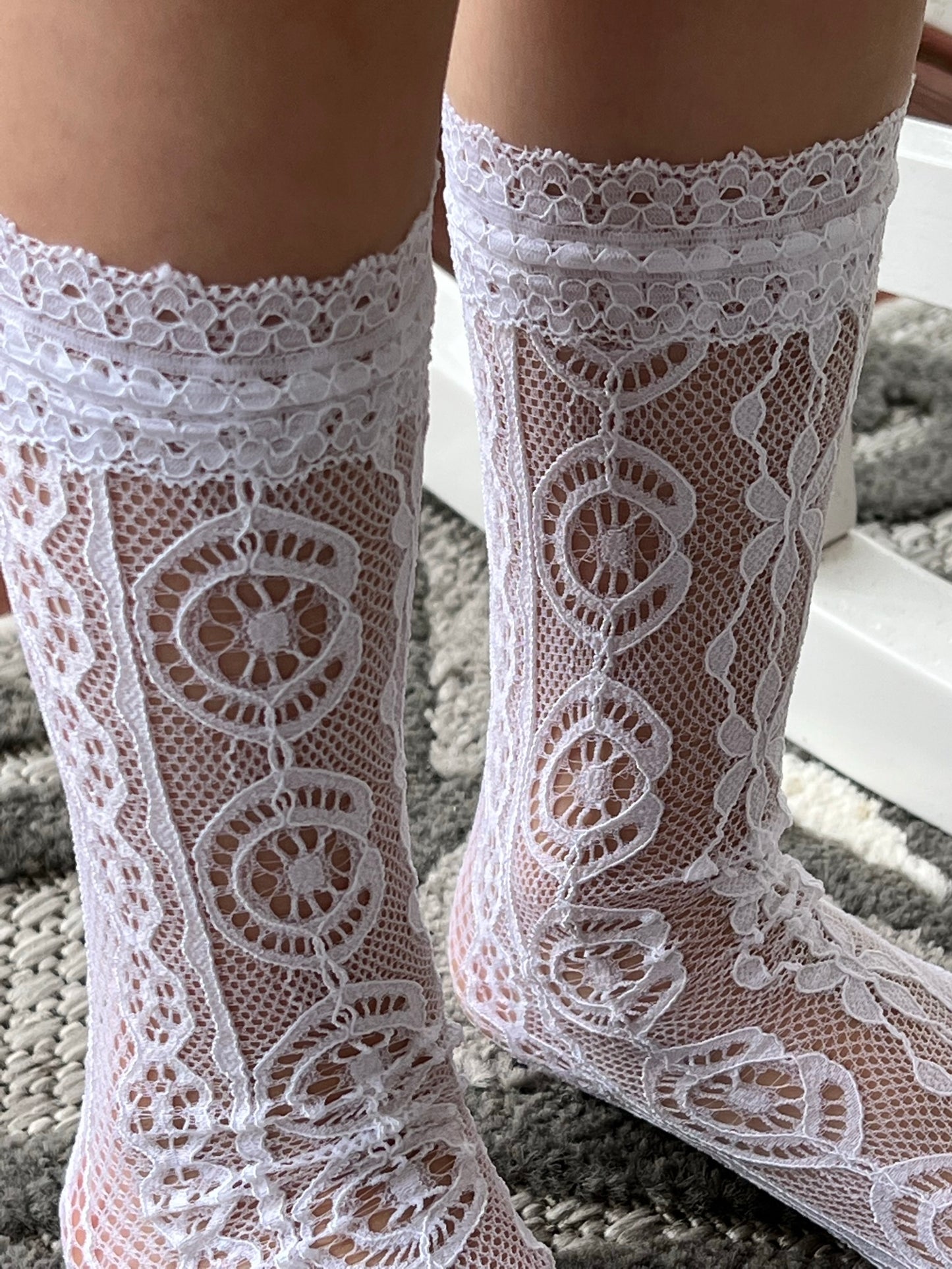 Girls Lace Socks - Tall