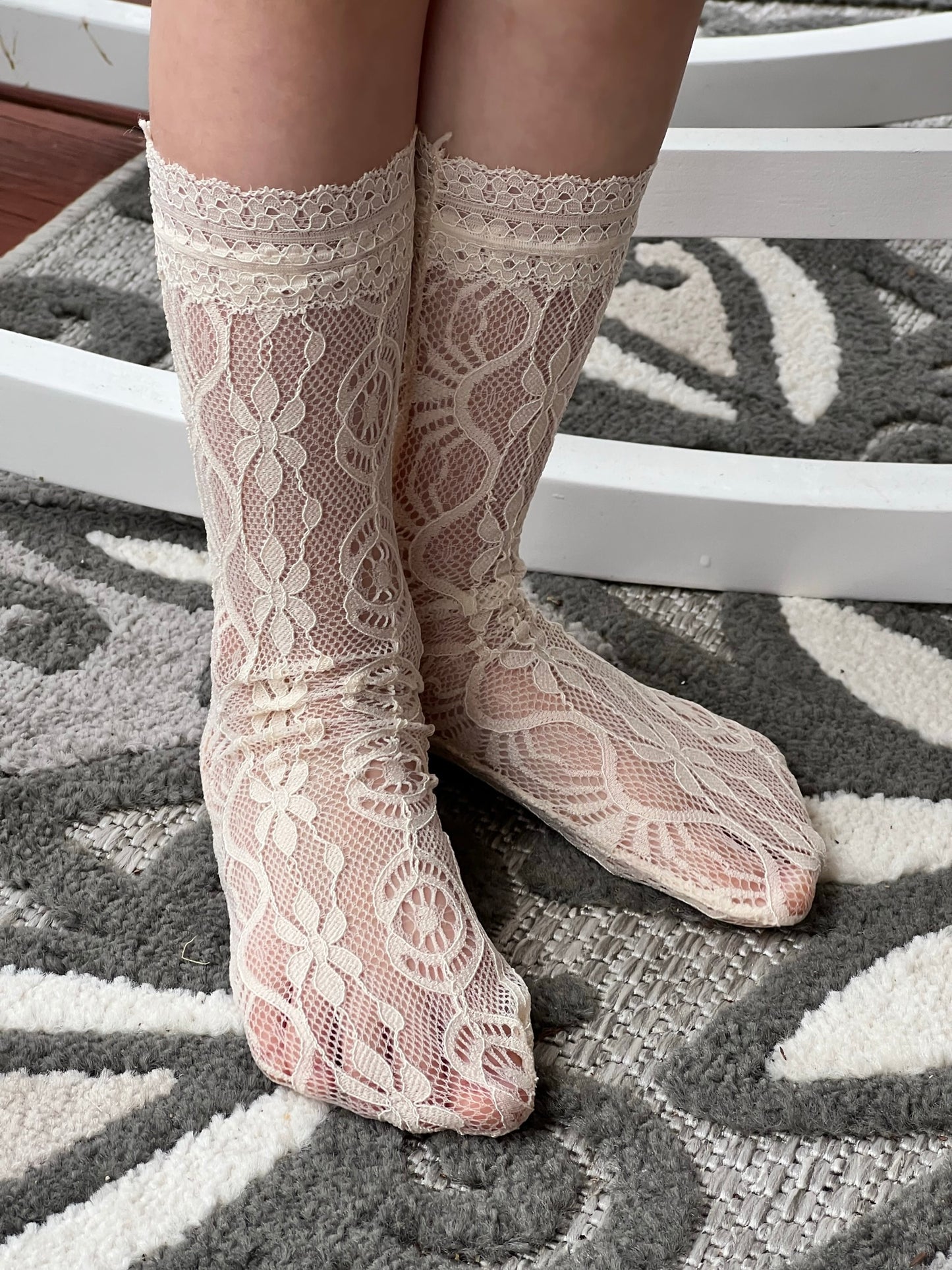 Girls Lace Socks - Tall