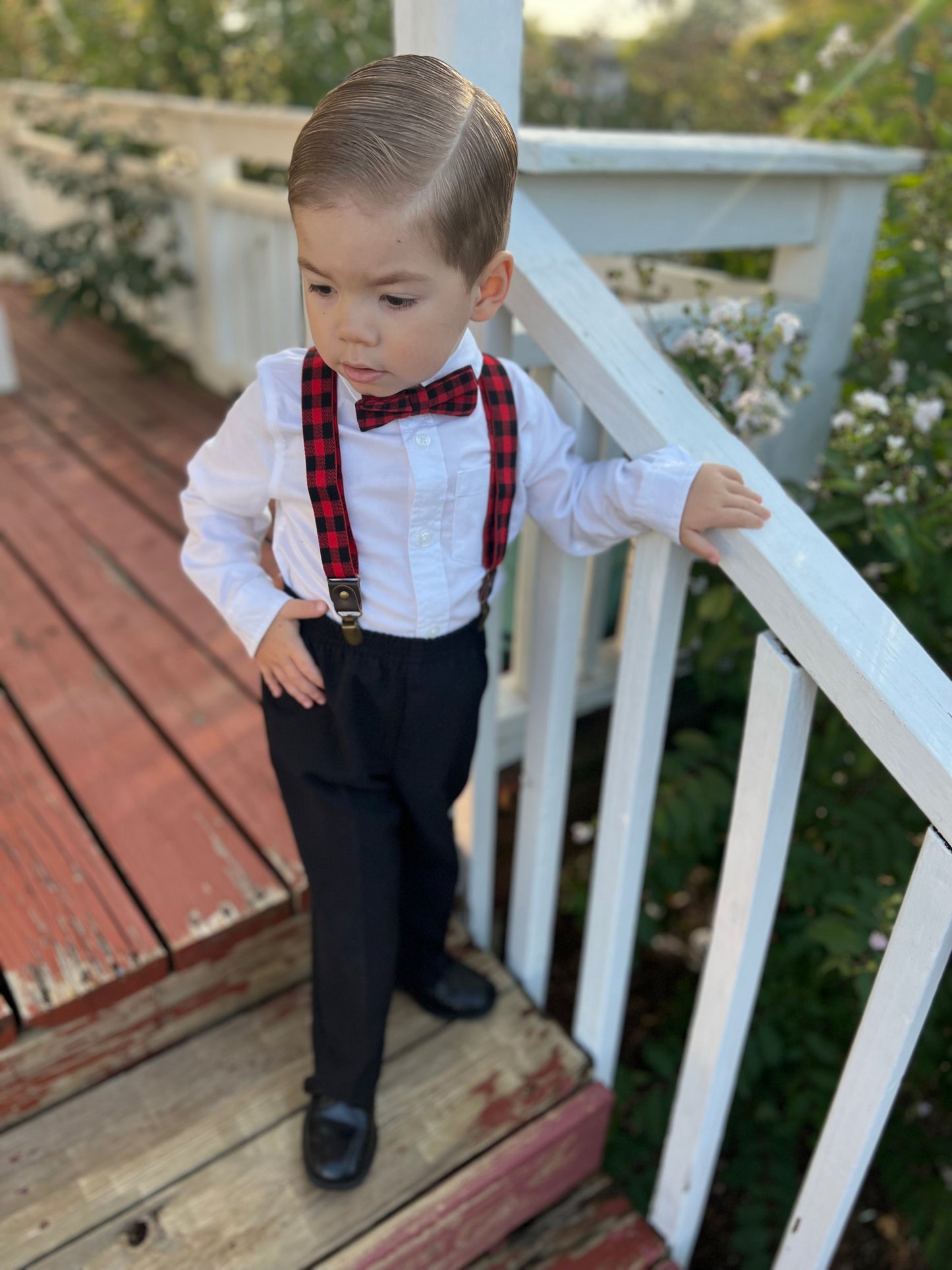 Bow Tie and Suspenders: Red and Black