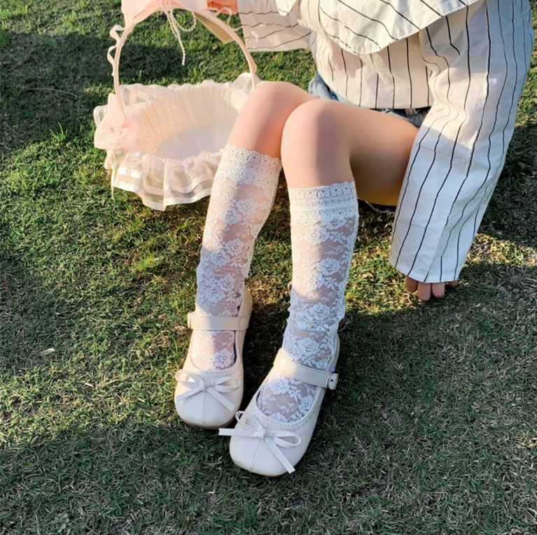 Girls Lace Socks - Tall