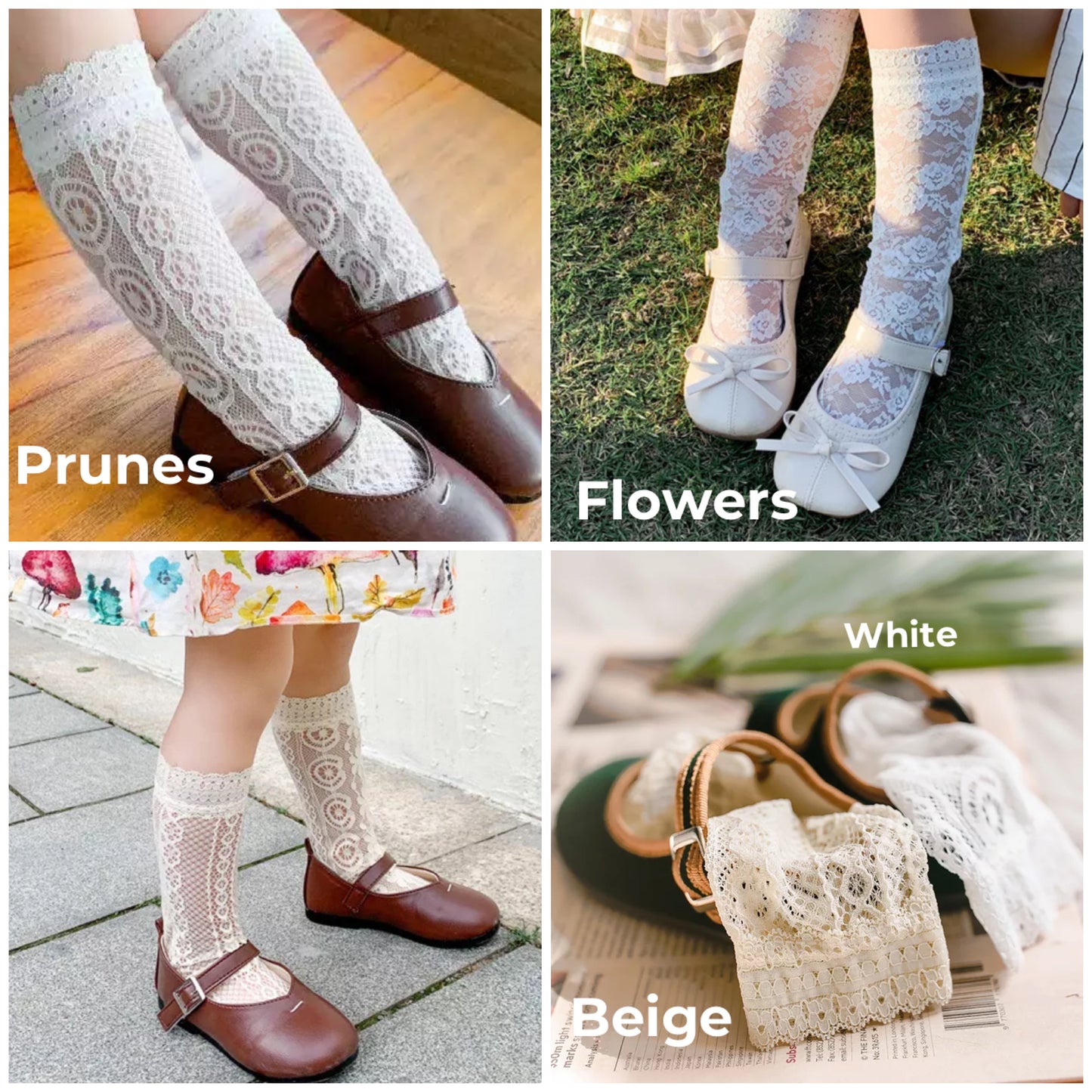 Girls Lace Socks - Tall