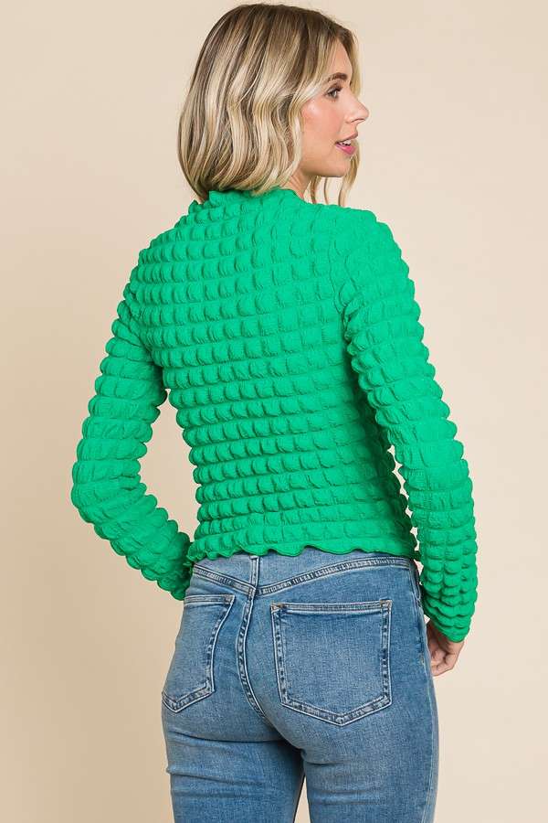 Long-Sleeve Bubble Layering Top