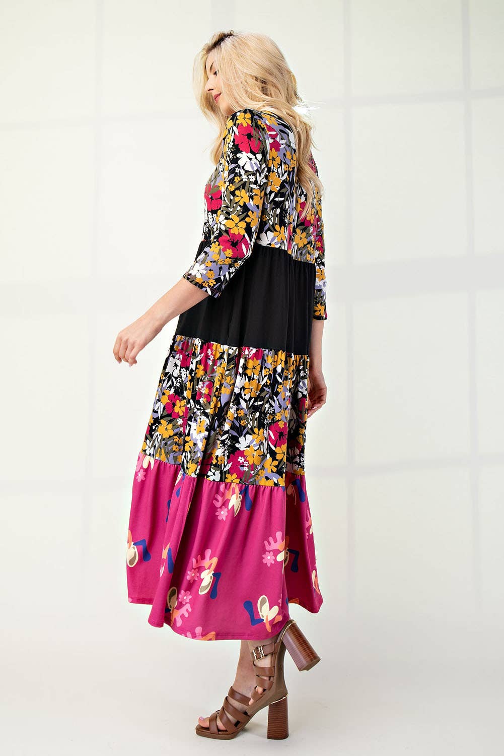 Floral Tiered Midi Dress