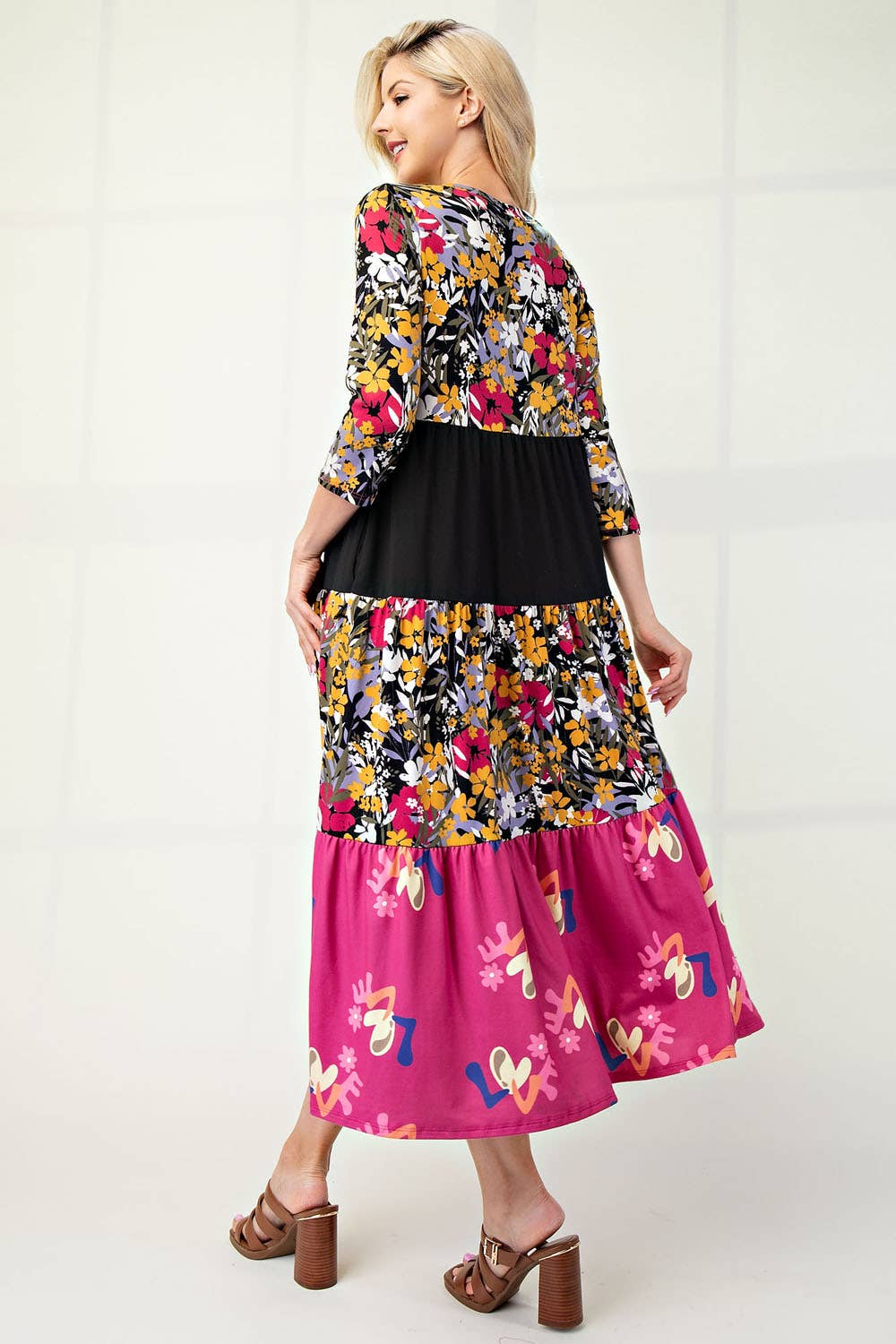 Floral Tiered Midi Dress