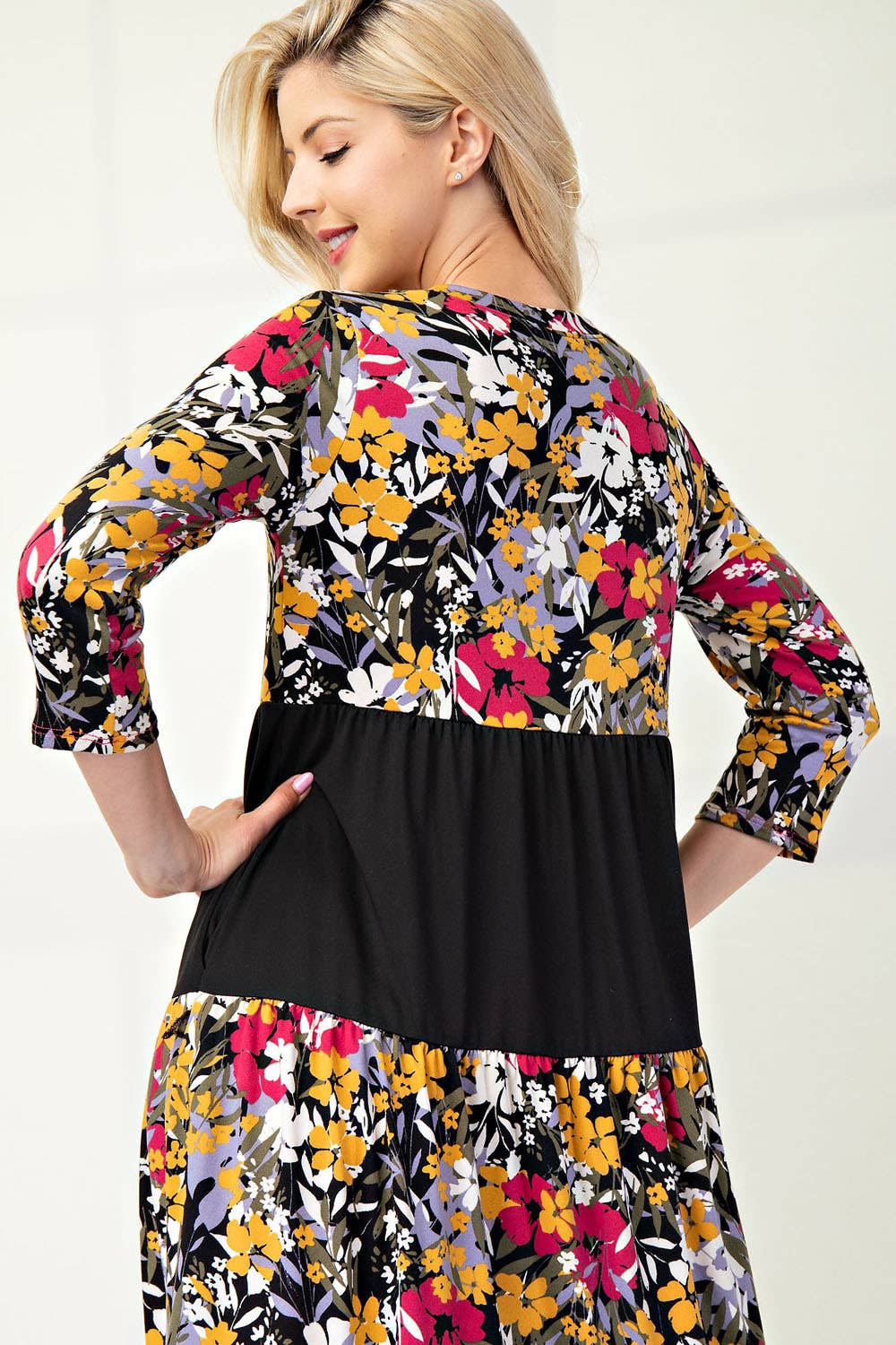 Floral Tiered Midi Dress