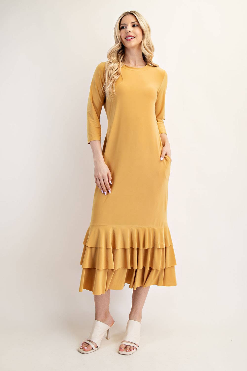 Plus-Size Ruffled Layering Dress