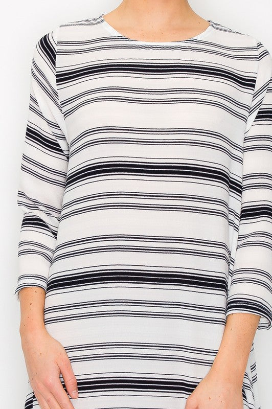 Maxi Bubble Dress- Black and White Stripe