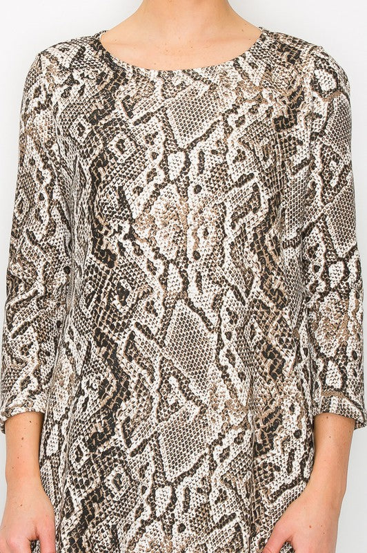 Maxi Bubble Dress- Snake Print