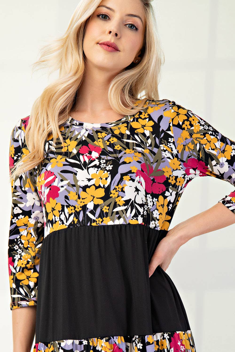 Floral Tiered Midi Dress