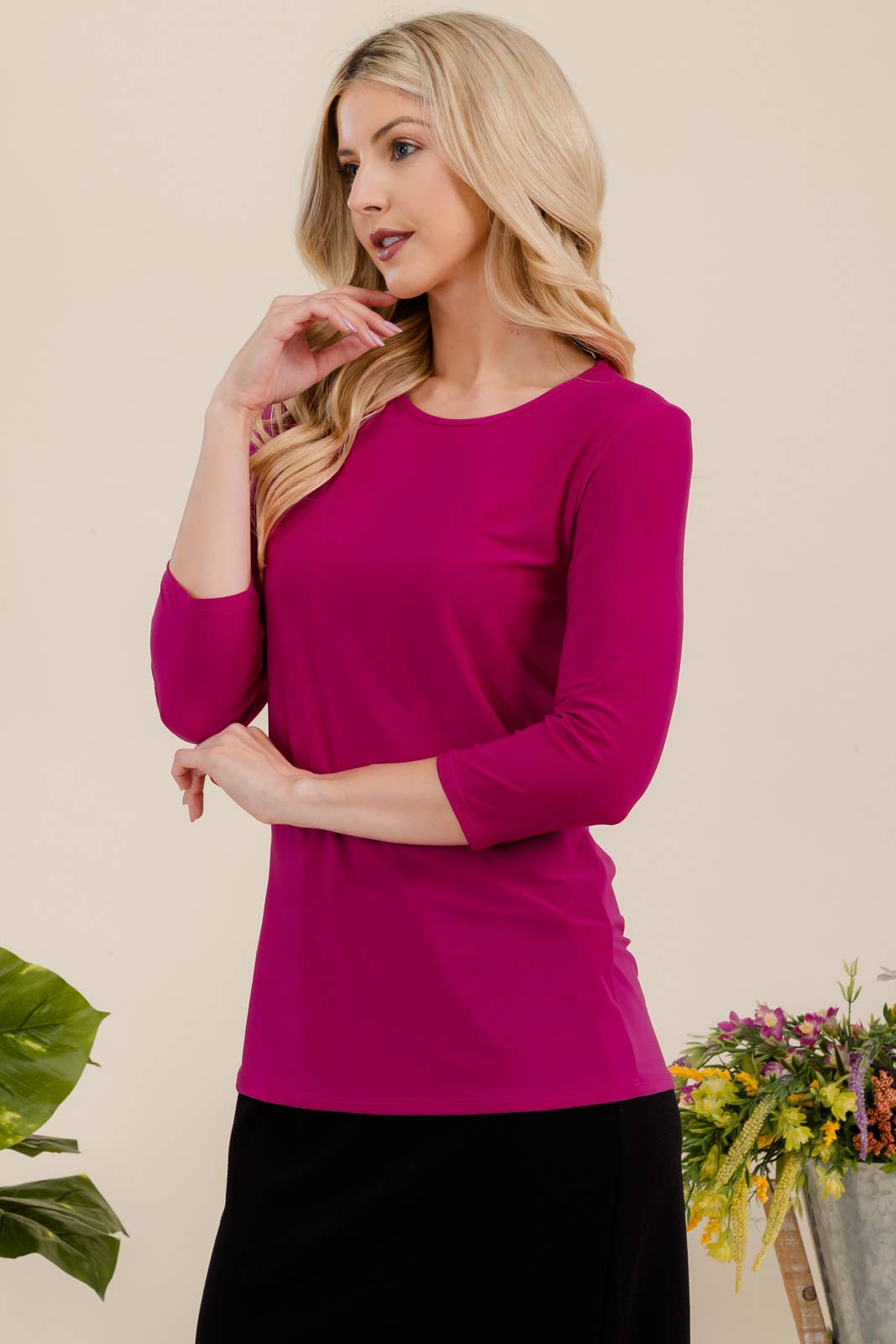 Layering Top 3/4 Sleeve