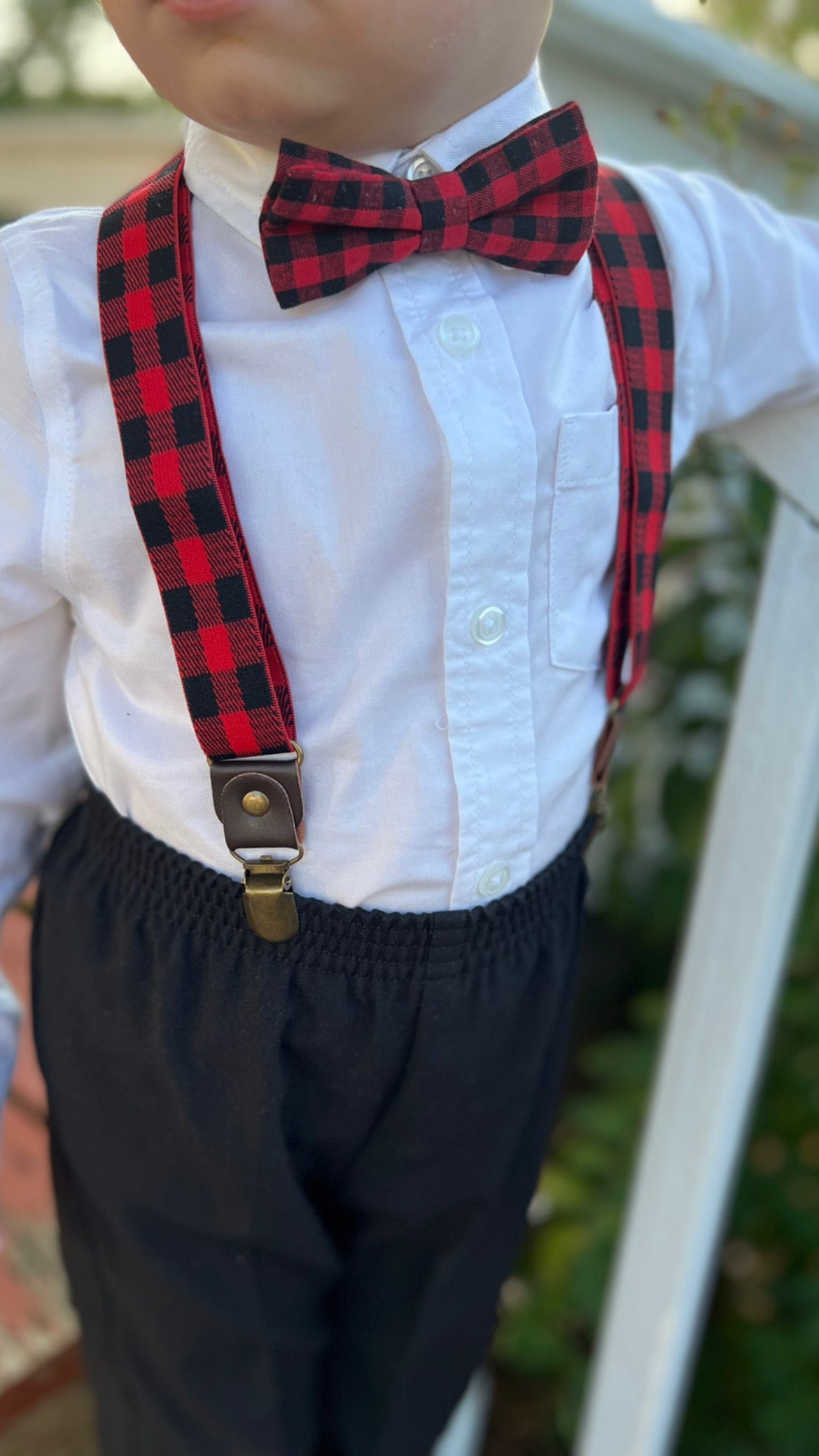 Bow Tie and Suspenders: Red and Black