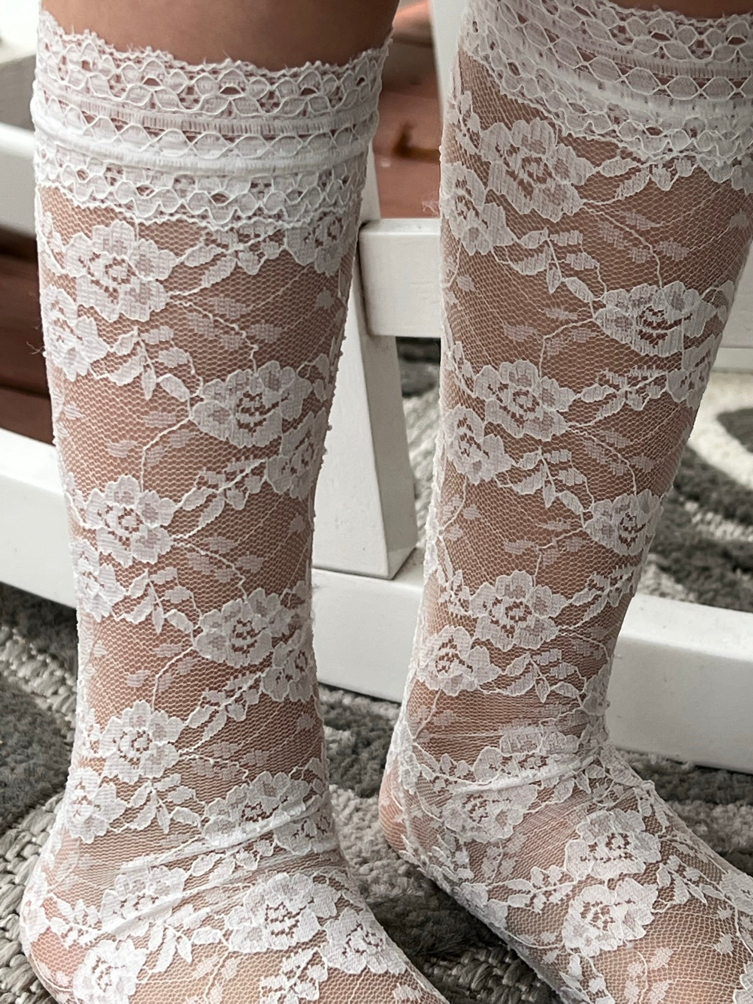Girls Lace Socks - Tall