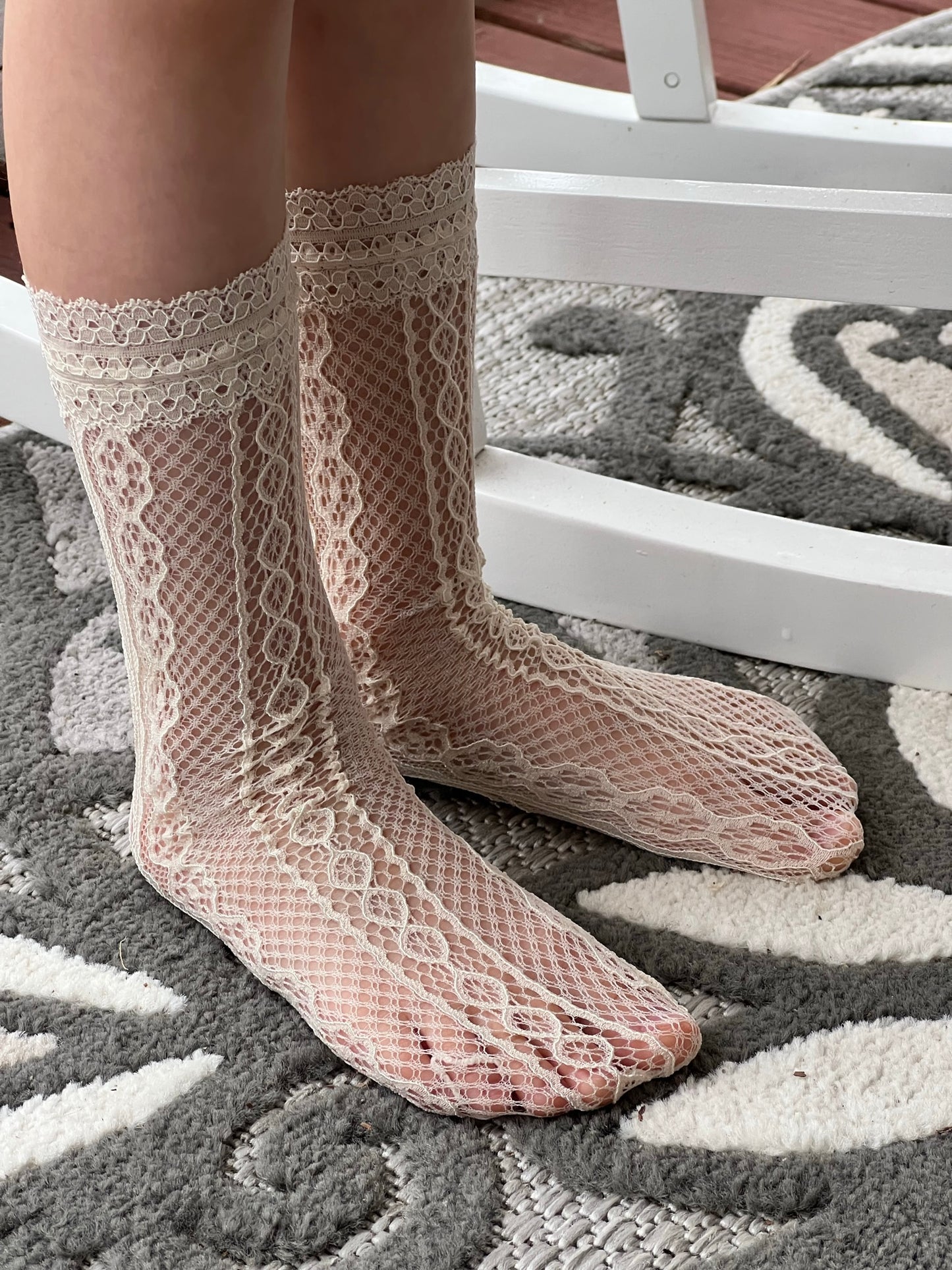 Girls Lace Socks - Tall