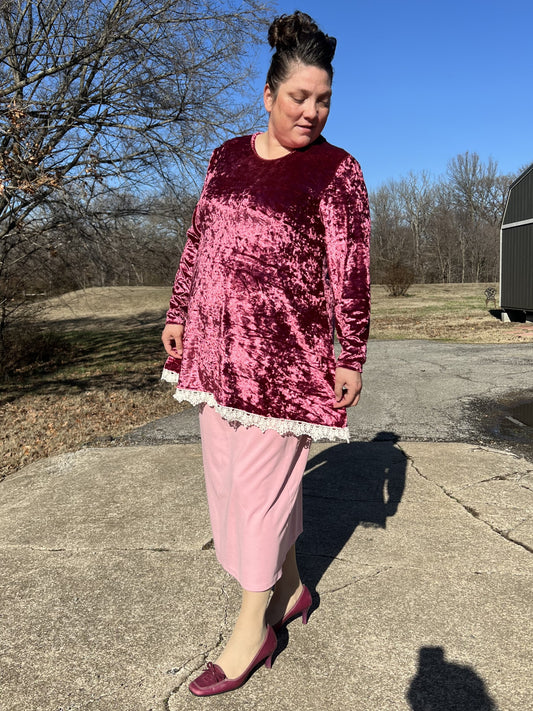 Velvet Swing Tunic (Rose)