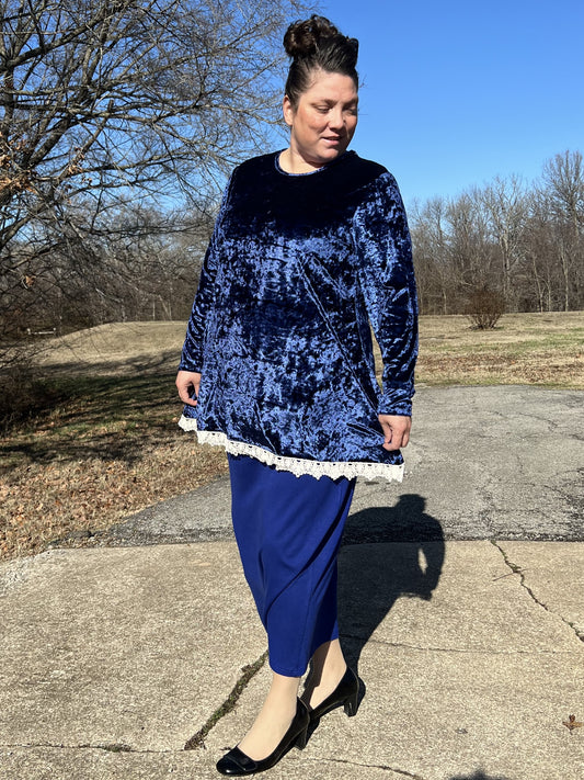 Velvet Swing Tunic (Royal Blue)
